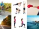 Mincir avec du sport : image, photo montage avec plusieurs sports : coures à pieds, natation, boxe, HIIT.