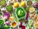Les aliments détox par excellence : image, photos de différents sortes d' aliments, pomme, betterave, ails, citron, gingembre, concombre…